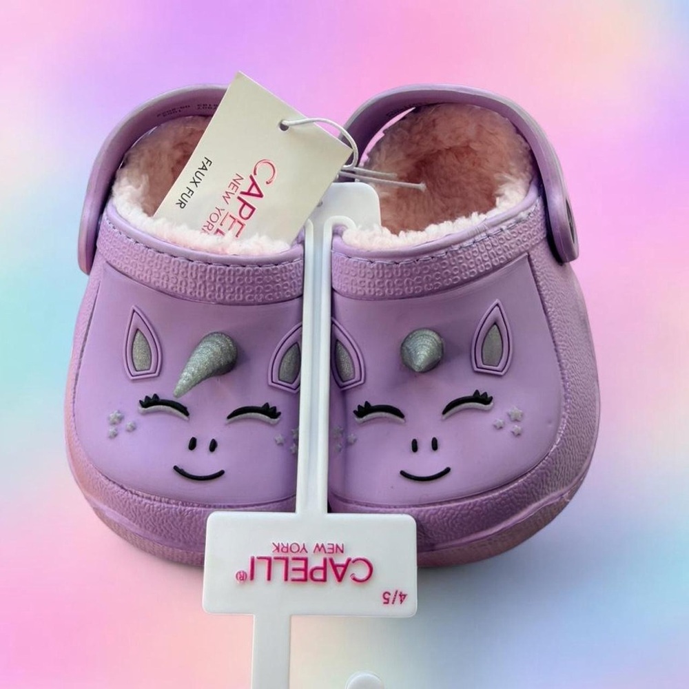 Capelli New York Lilac Unicorn Fuzzy Clog